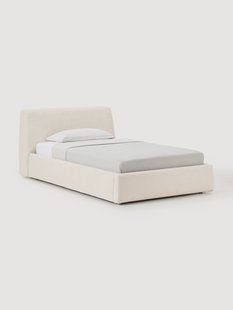 Gestoffeerd eenpersoonsbed Cloud met opbergruimte