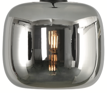 Artdelight Preston - glazen lampenkap - Ø 24 x 20 cm - titan