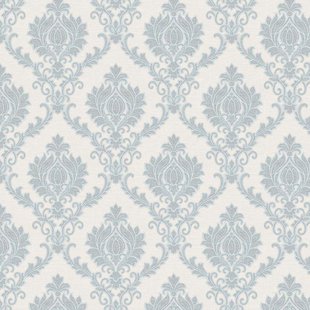 Vliesbehang Classic & Elegant 23646 - Licht Beige Met Glans - Licht Ijsblauw - 10,05m X 53cm