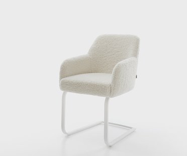 DELIFE Sledemodel Greg-Flex teddy beige sledemodel vlak wit pocketveer kern