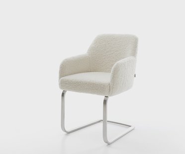 DELIFE Sledemodel Greg-Flex teddy beige sledemodel vlak roestvrij staal pocketveer kern