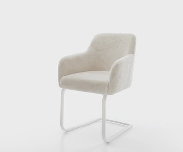 DELIFE Sledemodel Greg-Flex pluchen crème-wit sledemodel vlak wit pocketveer kern