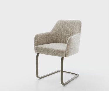 DELIFE Sledemodel Greg-Flex geweven stof beige sledemodel vlak afwerking met titanium pocketveer kern