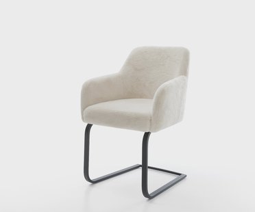 DELIFE Sledemodel Greg-Flex pluchen crème-wit sledemodel vlak zwart pocketveer kern