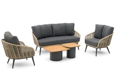 Coco Vinci/Ronda teak stoel-bank loungeset 5-delig