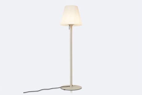 Moderne buiten vloerlamp beige met witte kap IP44 - Big Virginia