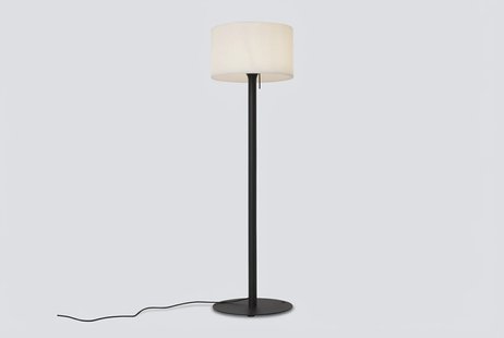 Moderne buiten vloerlamp zwart met witte kap IP44 - Mississippi