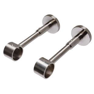 Decomode - Gordijnsteun - Metaal - Geborsteld Nikkel - Dia. 28mm - 2 Stuks