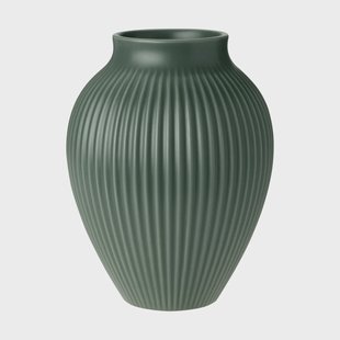Knabstrup Keramik Knabstrup vaas ripple mat celadon groen 20 cm