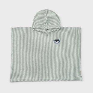 Liewood Paco badponcho peppermint crème-de-la-crème streep 3-4 jaar