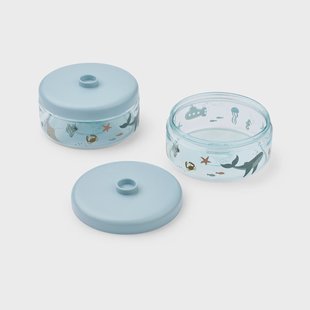 Liewood Dominique babyvoedselpotjes 500 ml 2-pack Sea creature-sandy