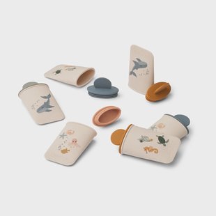 Liewood Malik printed mini ijsvormpjes 12-delig Sea creature-sandy