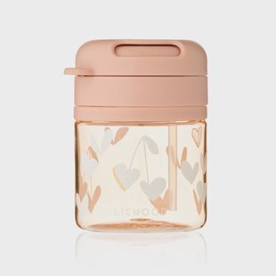 Liewood Pavia beker met rietje 28 cl Sweethearts-pale tuscany