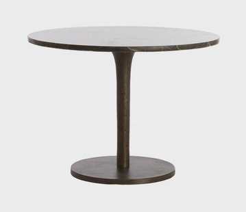 Light & Living Ronde Bijzettafel 'Pazo' Marmer, 61cm, kleur Donkerbruin