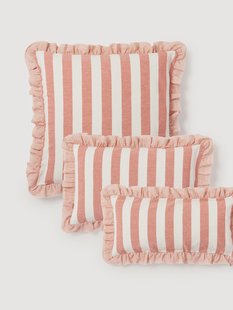 Kussenhoes met ruches Posie van linnen-katoen