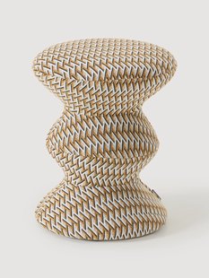 Ronde gestoffeerde bijzettafel Zig Zag