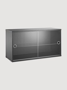 Displaykast String System met draaideuren van glas, B 78 x D 30 cm