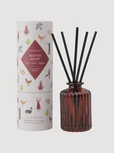 Kerst glazen geurdiffuser Evergreen (winterbes), 147 ml