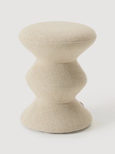 Ronde gestoffeerde bijzettafel Zig Zag