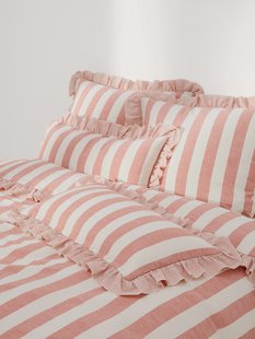 Dekbedovertrek met ruches Posie van linnen-katoen