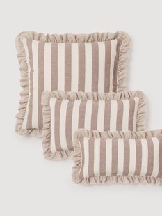 Kussenhoes met ruches Posie van linnen-katoen