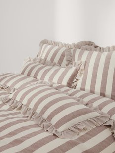 Dekbedovertrek met ruches Posie van linnen-katoen