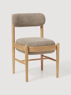 Gestoffeerde eettafelstoel Imara van eikenhout