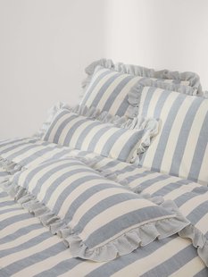 Dekbedovertrek Posie met ruches van linnen-katoen