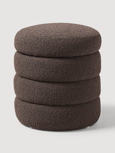 Boucl&eacute; poef Alto met opbergruimte