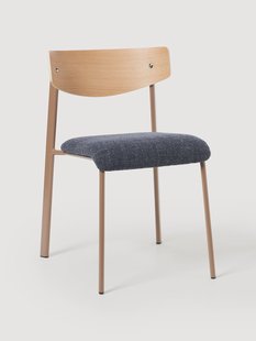 Gestoffeerde stoel Nadia van eikenhout