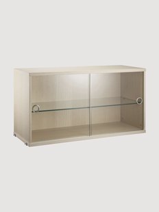 Displaykast String System met draaideuren van glas, B 78 x D 30 cm