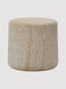 Ronde bijzettafel Drasi met travertijn effect