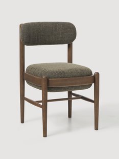 Gestoffeerde eettafelstoel Imara van eikenhout