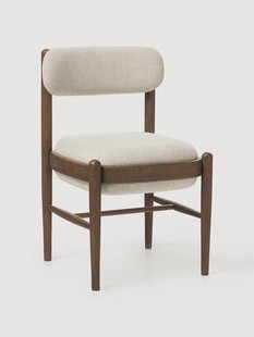 Gestoffeerde eettafelstoel Imara van eikenhout