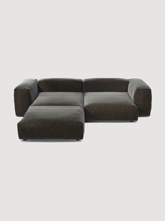 Modulaire hoekbank Vetsak (3-zits) van fluweel