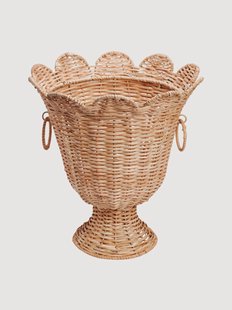 Handgemaakte decoratieve vaas Scallop van rotan, H 31 cm