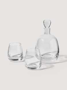 Mondgeblazen karaf set Pedro met tumblers, 3-delig