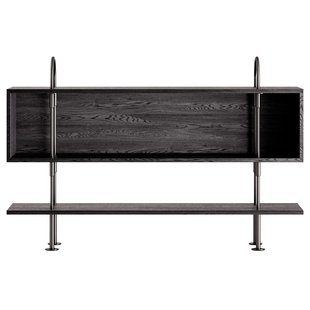 Gubi Keen Stellingkast Zwart Messing 160cm 1 Plank En Box,Brown/Black Ash Veneer