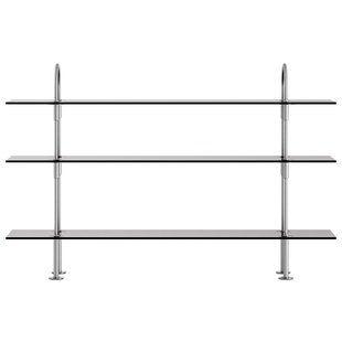 Gubi Keen Stellingkast Satijnroestvrij Staal 160cm 3 Planken Smoked Tempered Glass