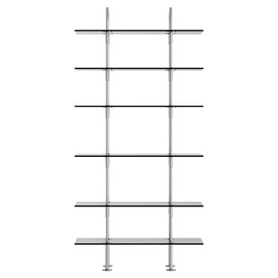 Gubi Keen Stellingkast Satijnroestvrij Staal 96cm 6 Planken Smoked Tempered Glass