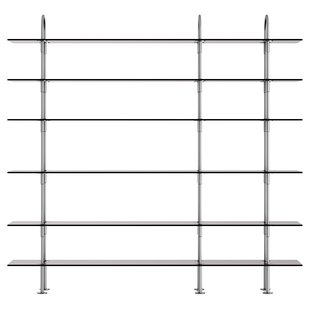 Gubi Keen Stellingkast Satijnroestvrij Staal 208cm 6 Planken Smoked Tempered Glass