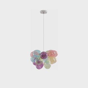 Lucande hanglamp Diborah, Ø 40 cm, kleurrijk, glas, G9 - Woonkamer - Designer - Gebundeld
