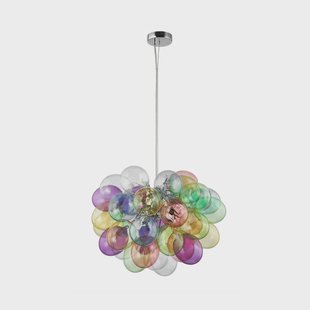 Lucande hanglamp Diborah, Ø 50 cm, kleurrijk, glas, G9 - Woonkamer - Designer - Gebundeld