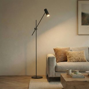 Lindby vloerlamp Vilo, zwart, 153 cm, GU10, verstelbaar