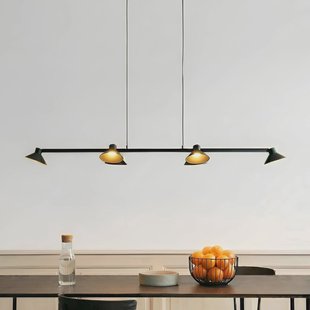 Lucande LED hanglamp Steve, zwart, 113 cm, 6-lamps, dimbaar