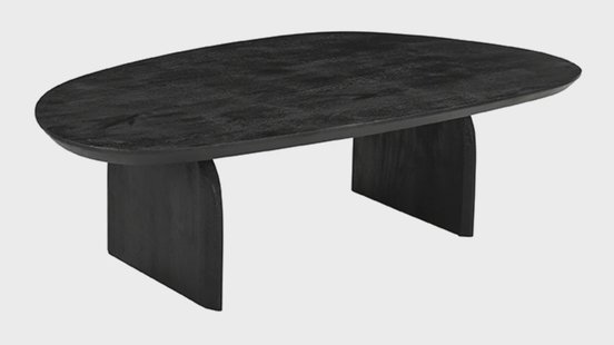 LABEL51 Organische Salontafel 'Cooper' Mangohout, 135 x 75cm, kleur Zwart