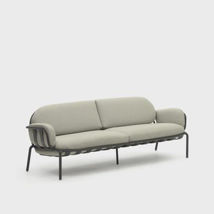 Kave Home 3-zits Tuinbank 'Joncols' kleur Beige/Antraciet