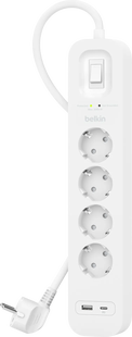 Belkin Surge Protection 4 Outlet 2 Meter Usb C Wit