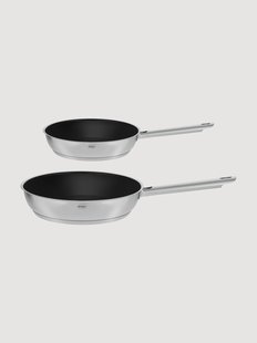 Braadpannen Pureelements met antiaanbaklaag, 2-delig