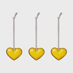 Iittala Iittala glazen hart Geel, 5 cm, 3-pack